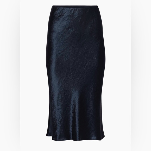 Babaton High Rise Satin Slip Mini Skirt, Size 8 - Admiral/Navy Blue - Picture 1 of 9